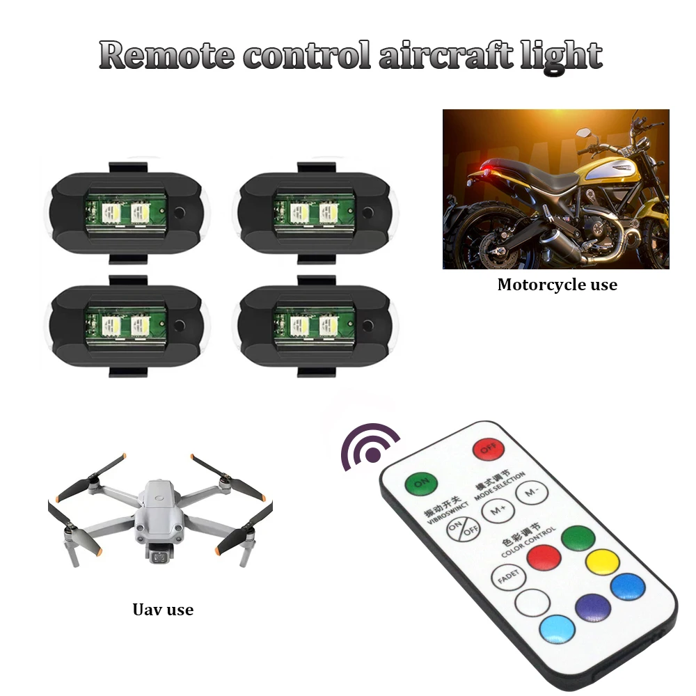Drone Beacon Light - 1Pcs Remote LED RGB Anti-collision Warning