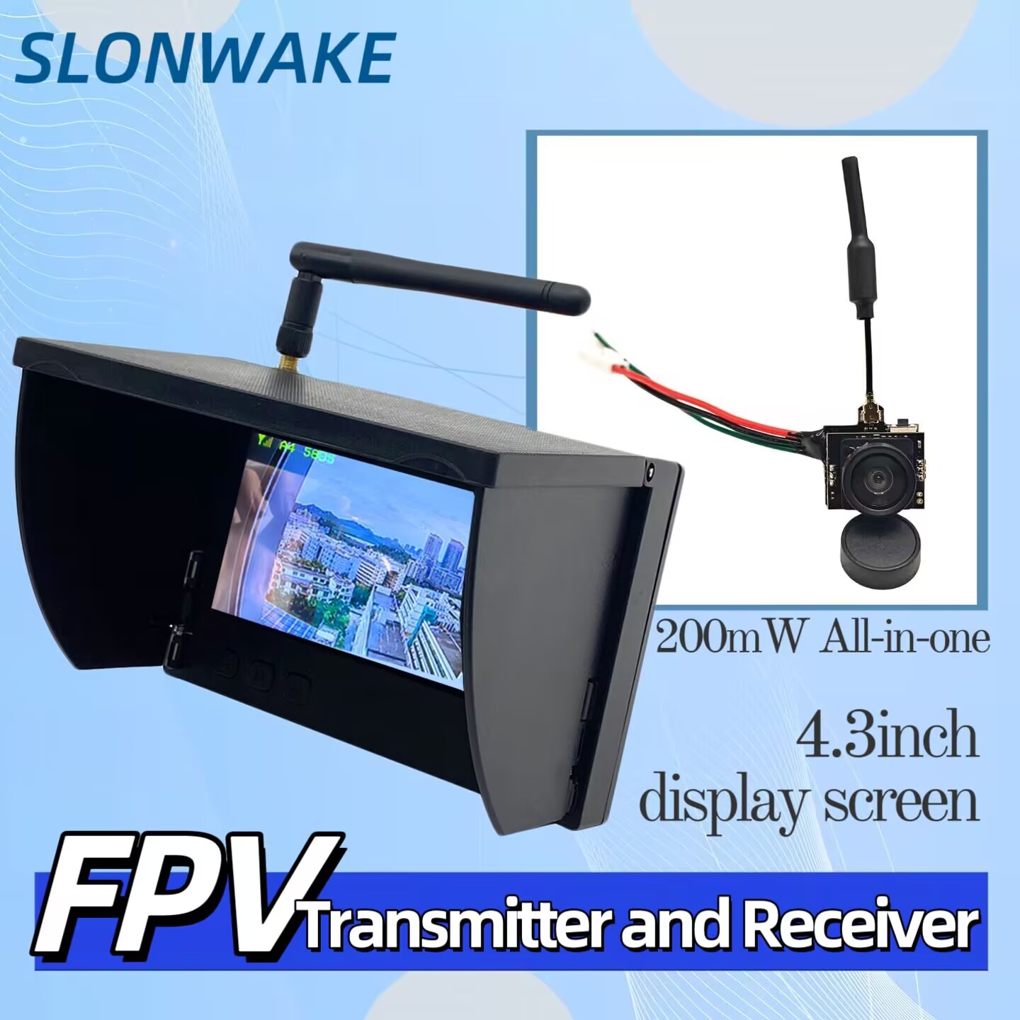 SLONWAKE 5.8G Analog Video Tra - Drone Controller Screen บทวิจารณ์และราคา