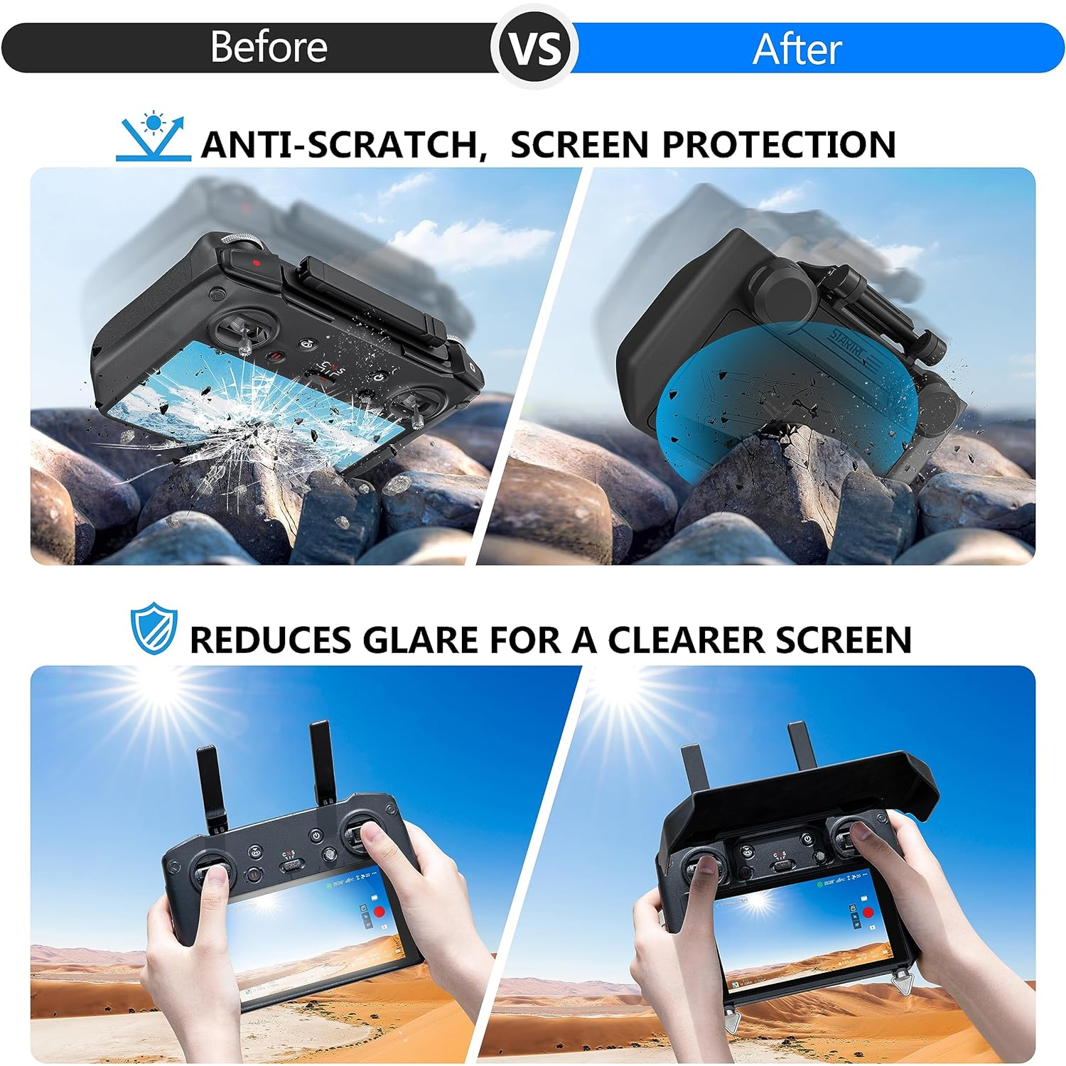 2-in-1 Sun Hood & Joystick Cov - Drone Control Stick บทวิจารณ์และราคา