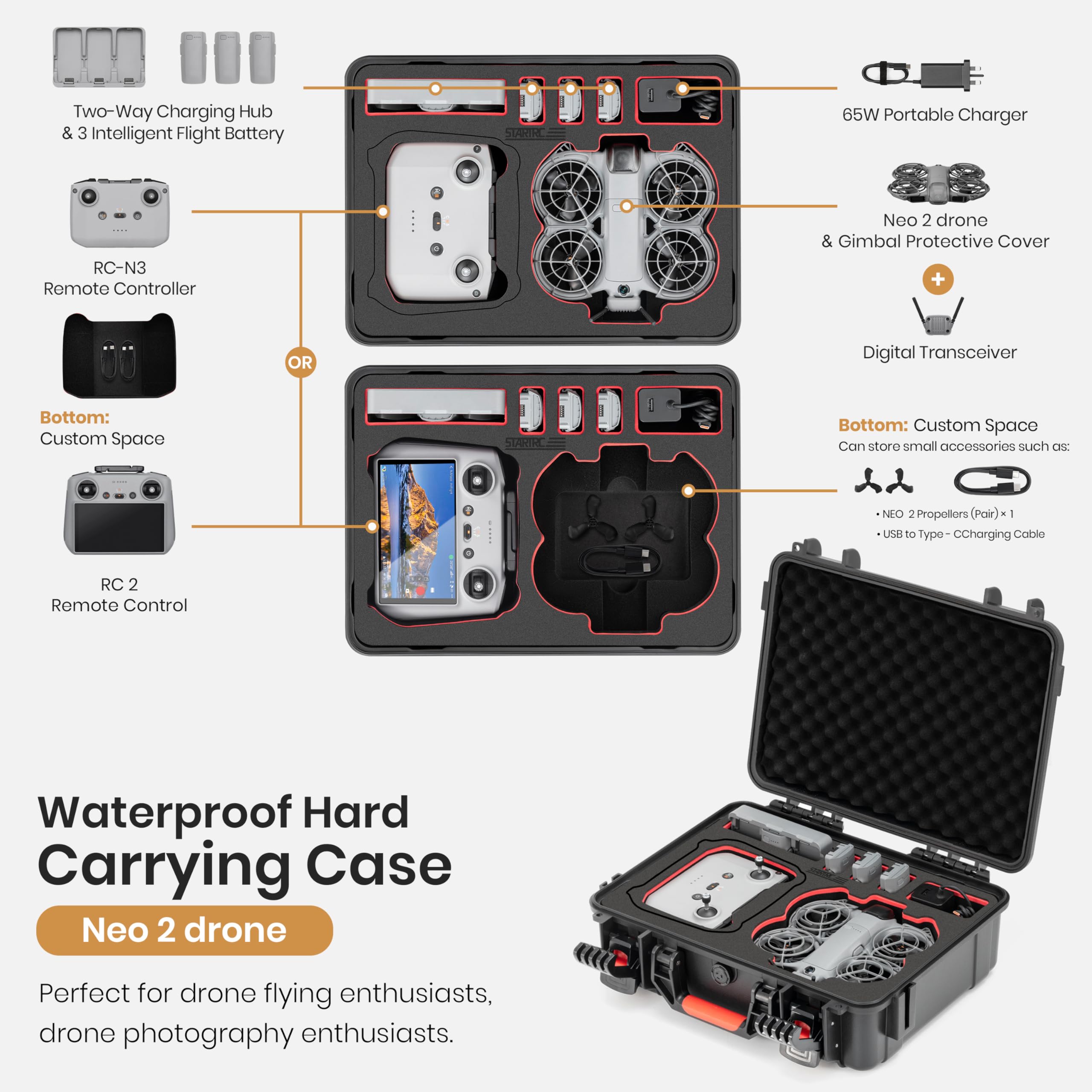 STARTRC Waterproof Hard Carryi - Drone Joystick Cover บทวิจารณ์และราคา
